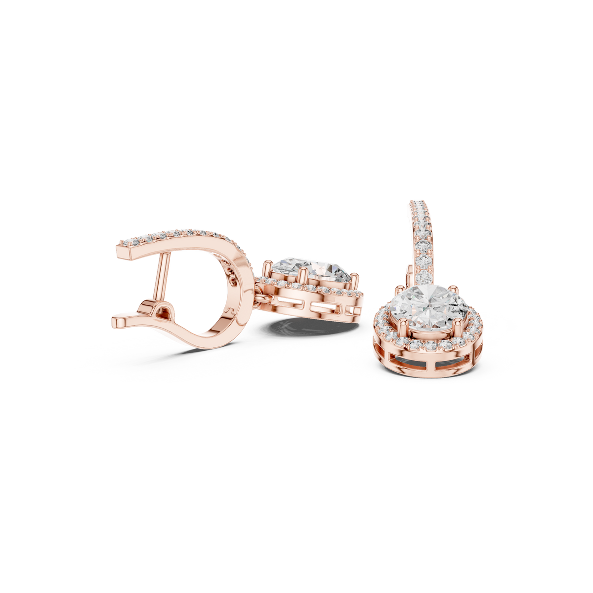 Luxury Oval Diamond Drop Earrings in 18K Gold