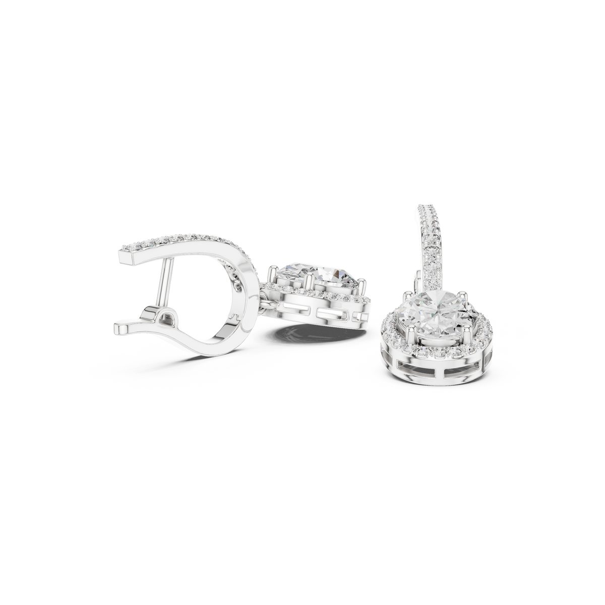 Luxury Oval Diamond Drop Earrings in 18K Gold