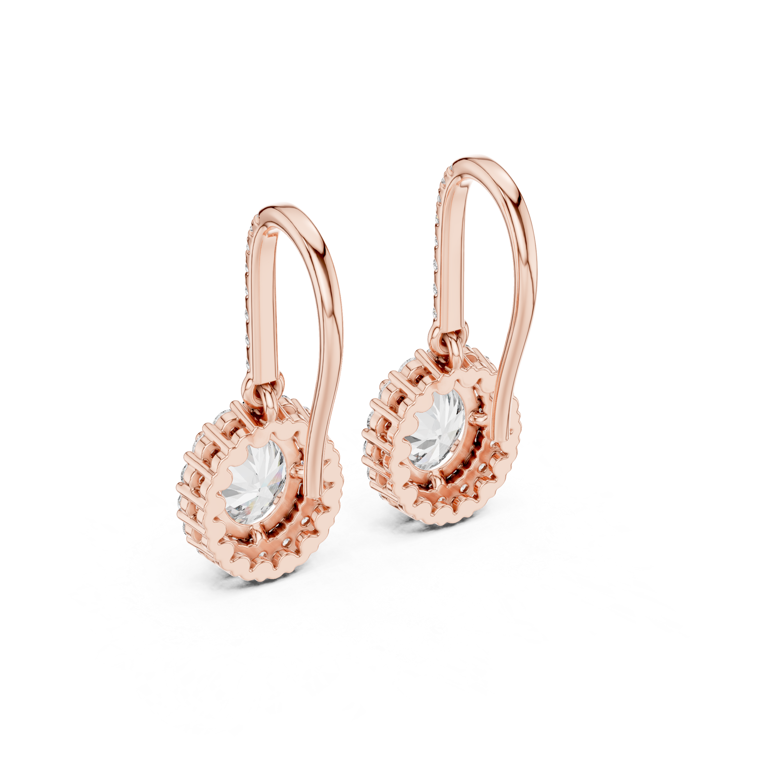 Luxury Oval Diamond Drop Earrings with Color Stone