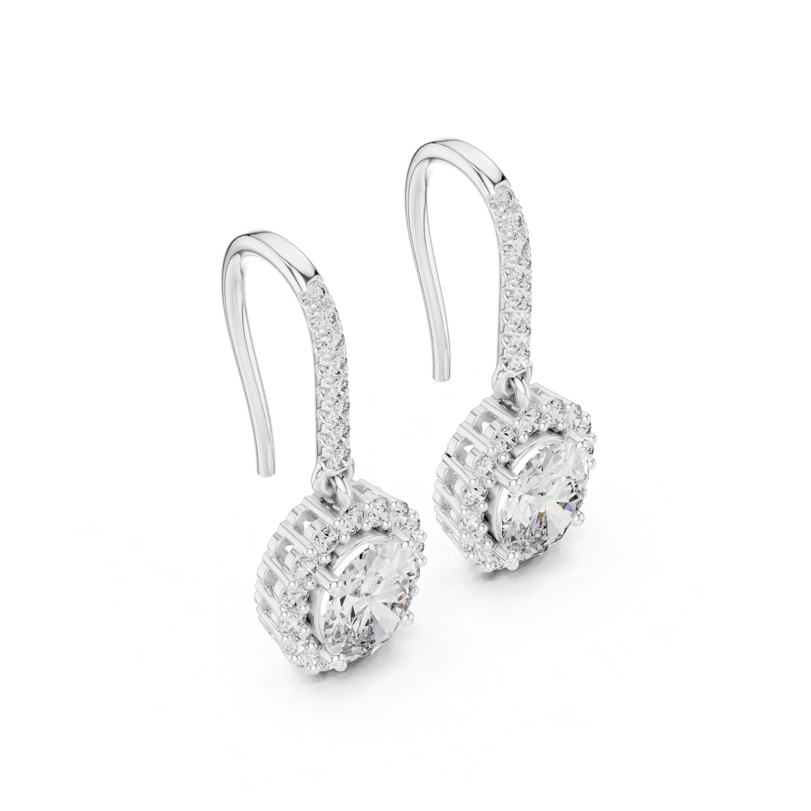 Luxury Oval Diamond Drop Earrings with Color Stone