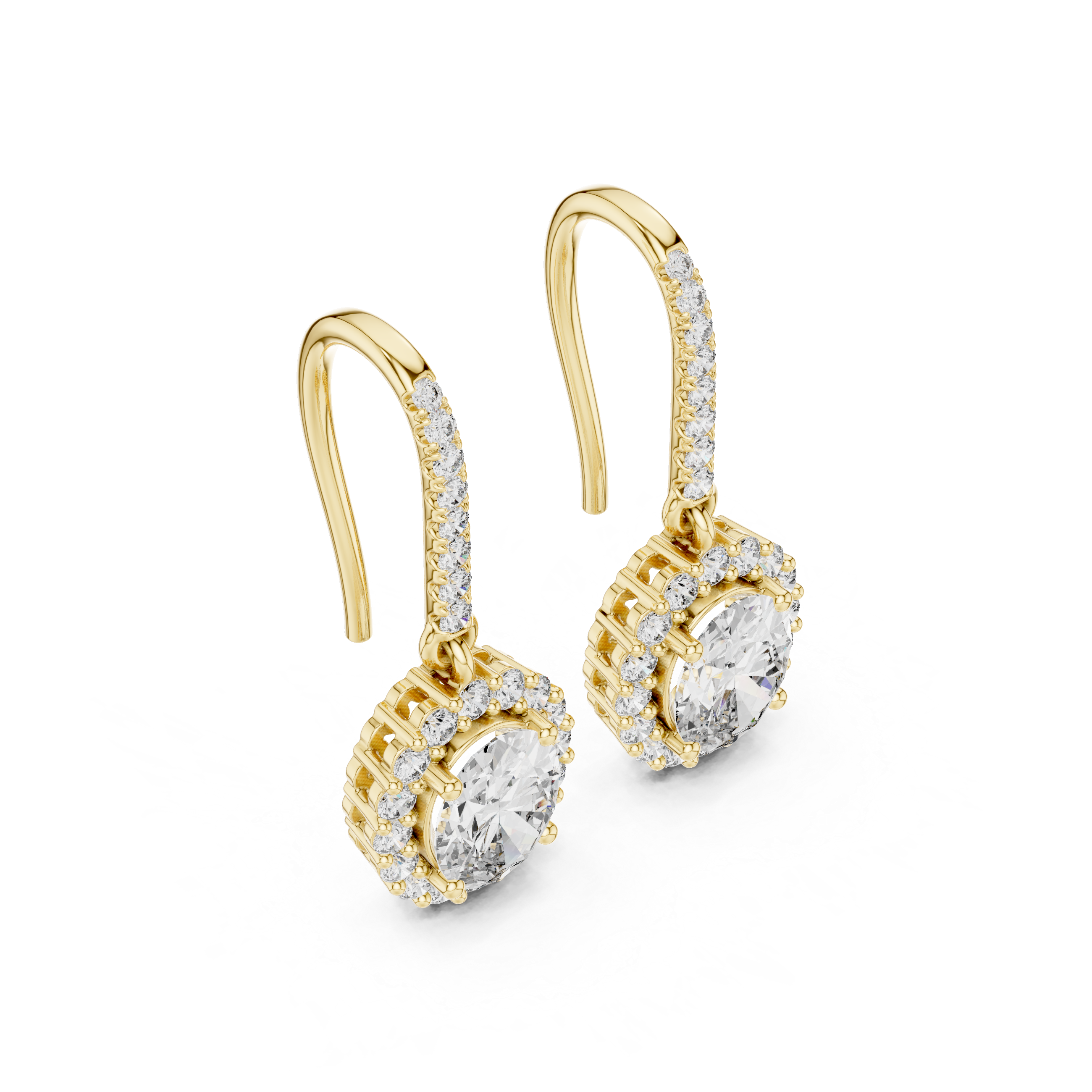 Luxury Oval Diamond Drop Earrings with Color Stone