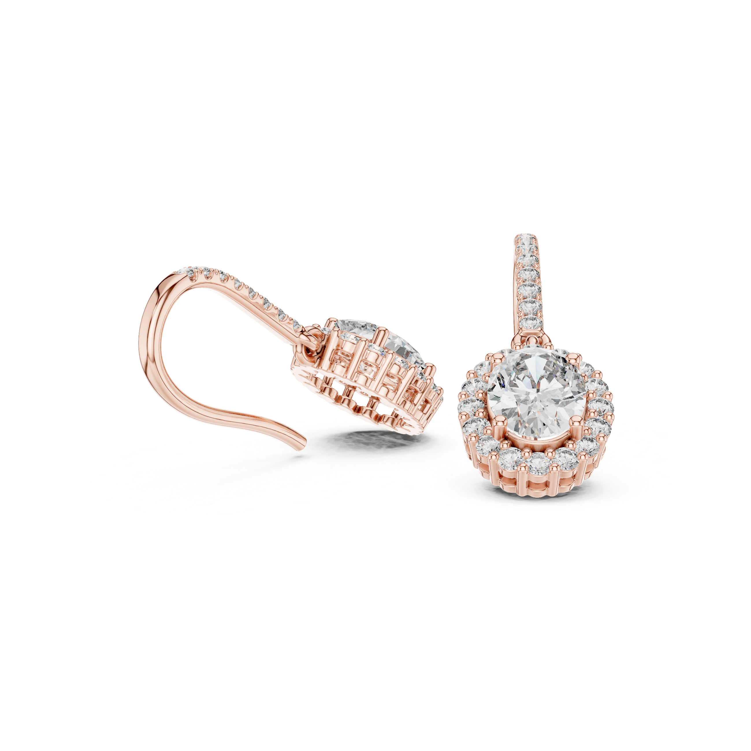 Luxury Oval Diamond Drop Earrings with Color Stone