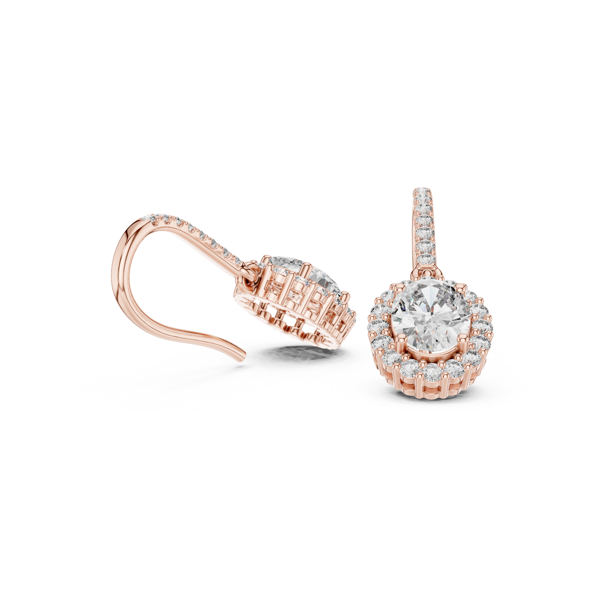 Luxury Oval Diamond Drop Earrings with Color Stone