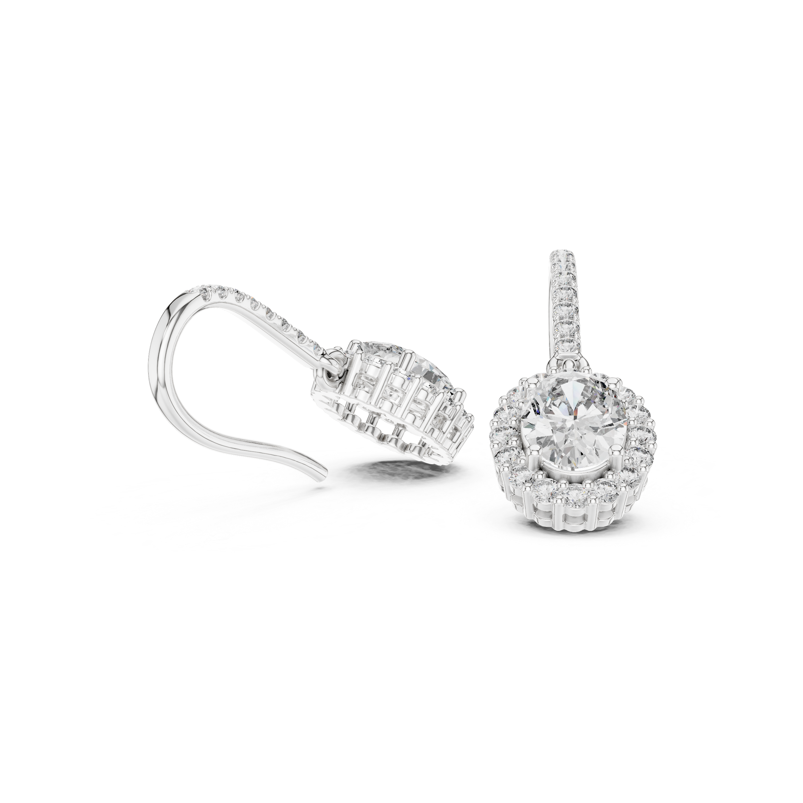 Luxury Oval Diamond Drop Earrings with Color Stone