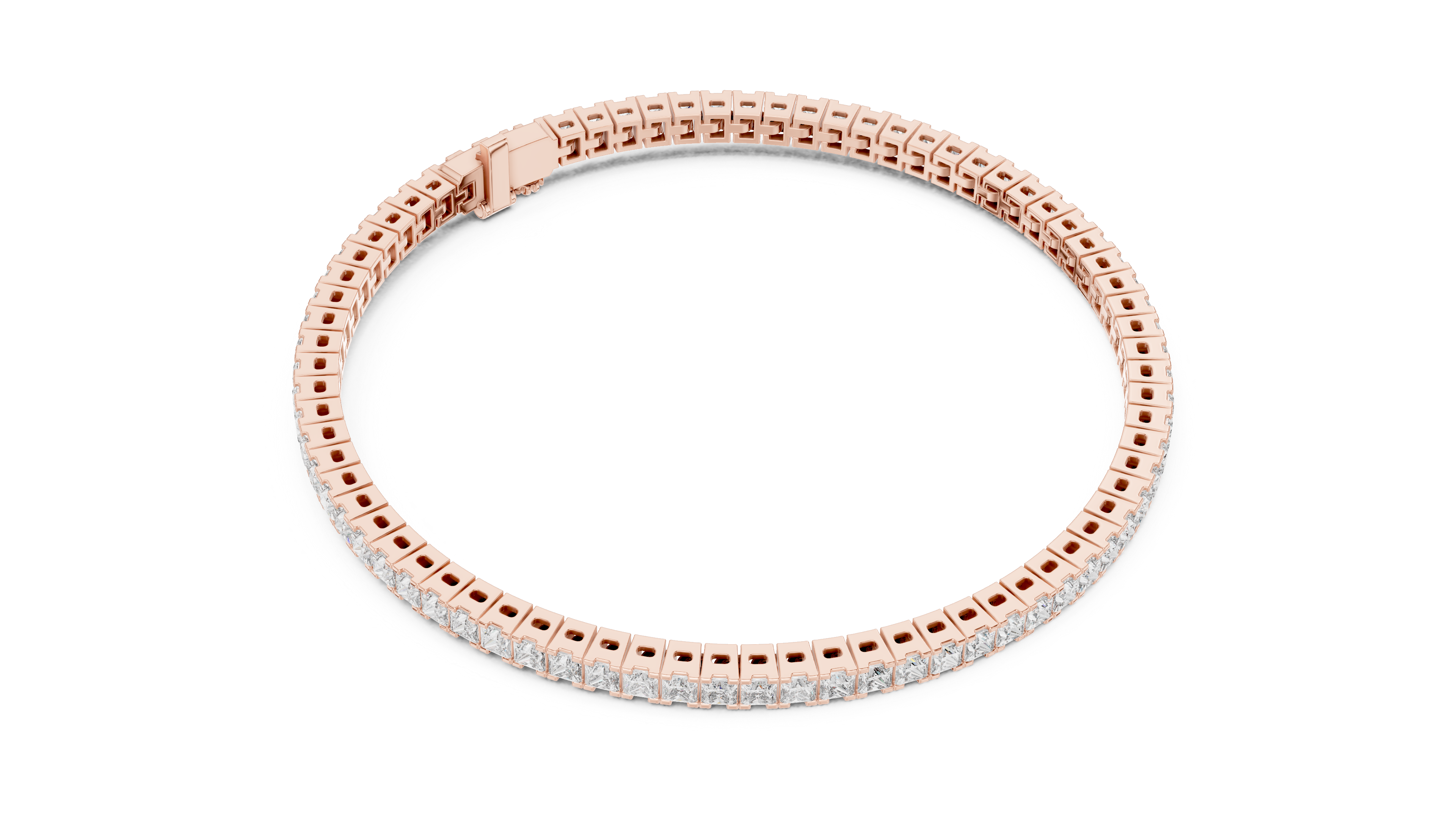 Luxury Princess-Cut Lab-Grown Diamond Tennis Bracelet