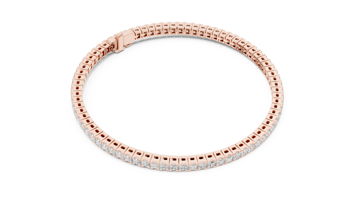 Luxury Princess-Cut Lab-Grown Diamond Tennis Bracelet