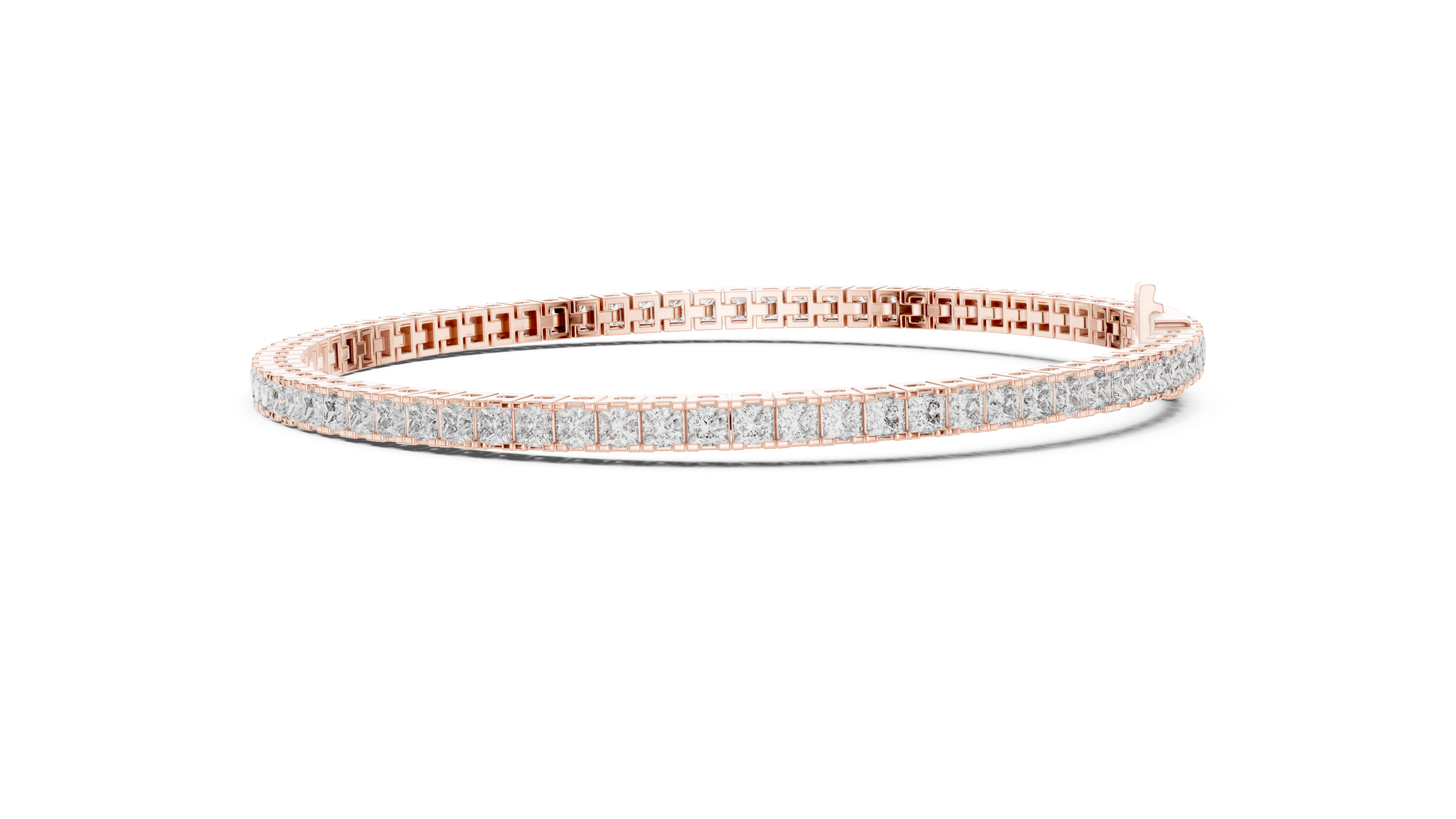 Luxury Princess-Cut Lab-Grown Diamond Tennis Bracelet