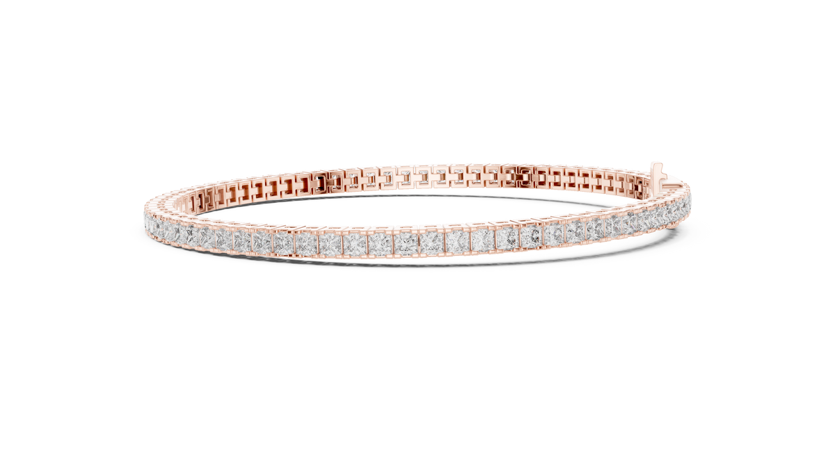 Luxury Princess-Cut Lab-Grown Diamond Tennis Bracelet