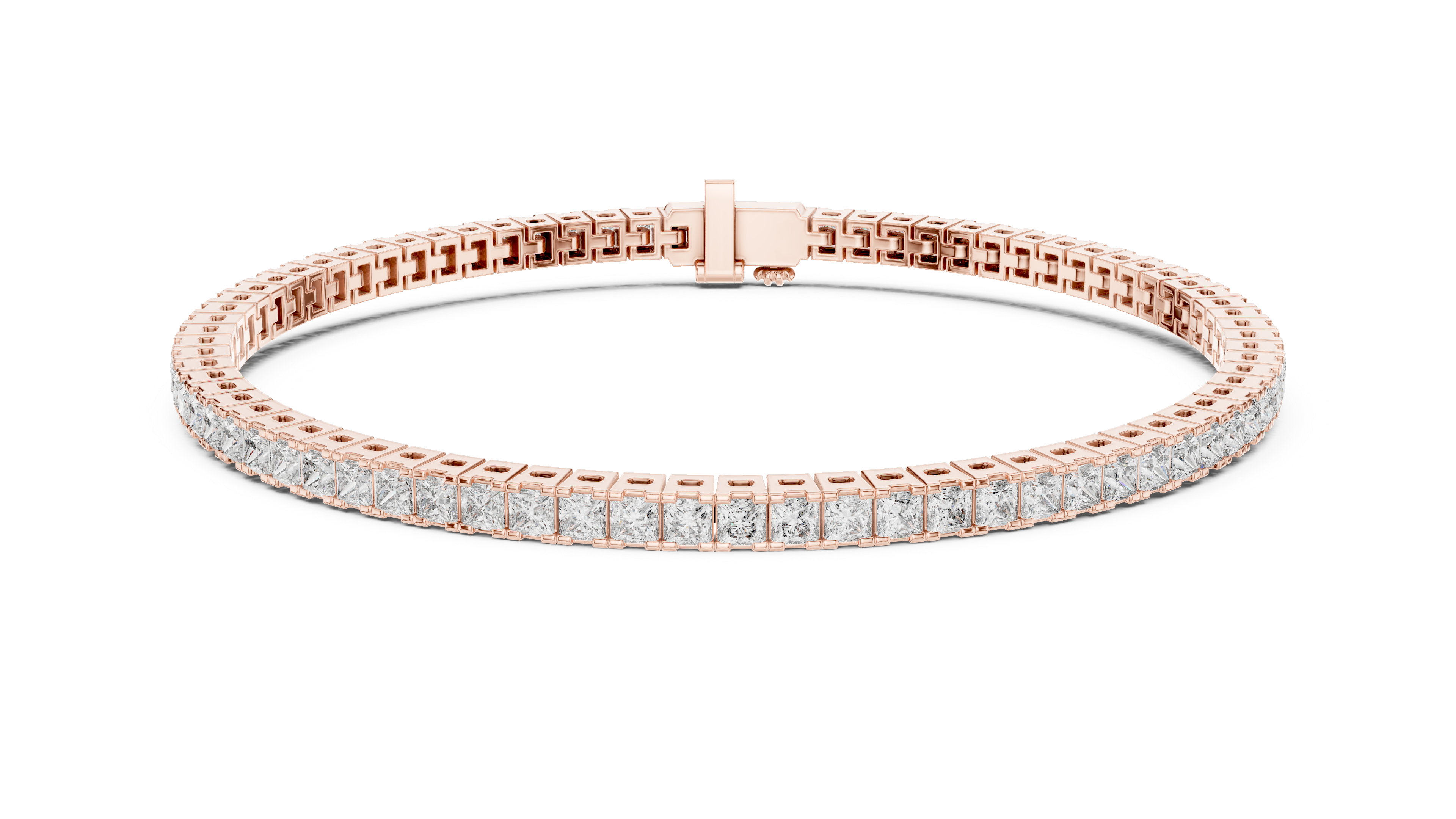 Luxury Princess-Cut Lab-Grown Diamond Tennis Bracelet