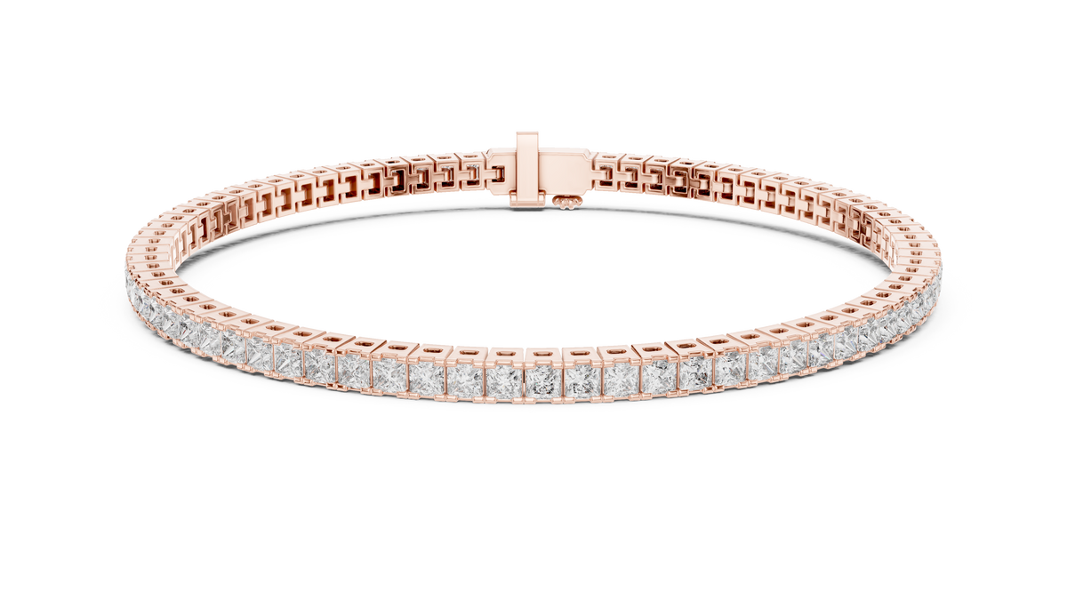 Luxury Princess-Cut Lab-Grown Diamond Tennis Bracelet
