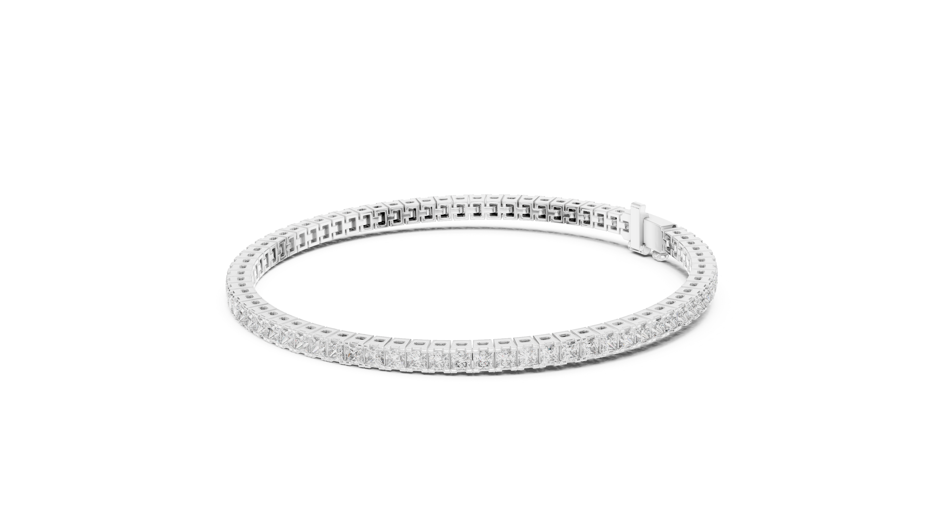 Luxury Princess-Cut Lab-Grown Diamond Tennis Bracelet