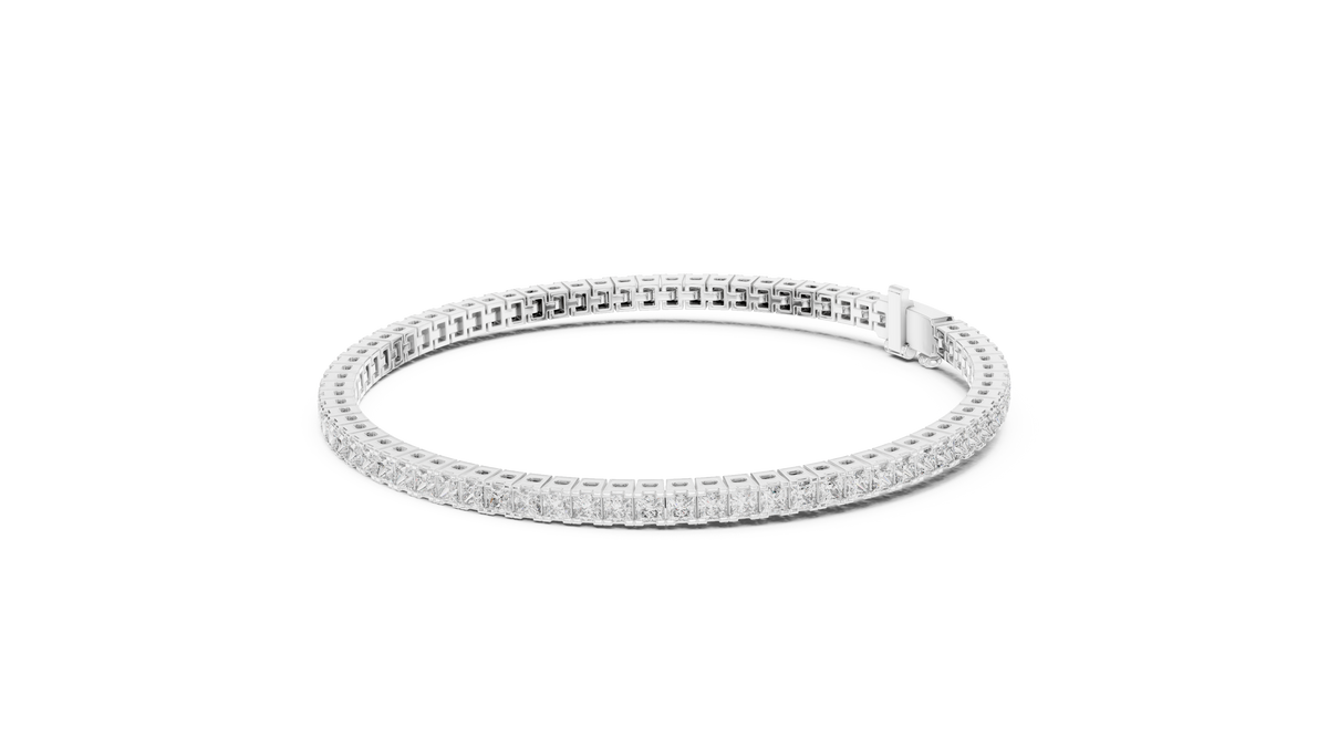 Luxury Princess-Cut Lab-Grown Diamond Tennis Bracelet