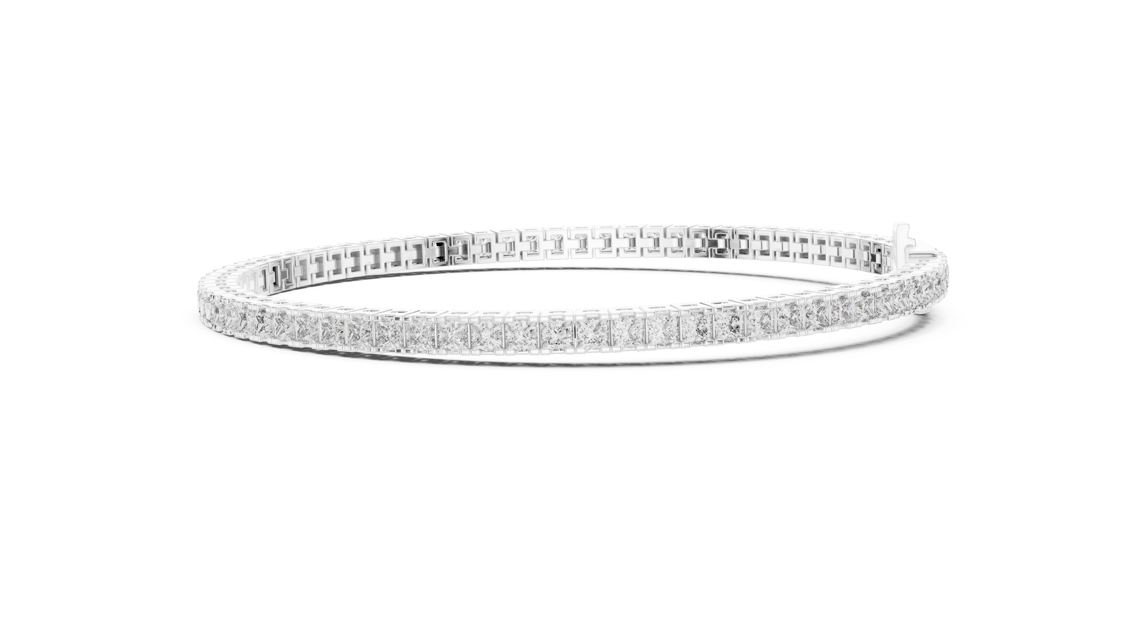 Luxury Princess-Cut Lab-Grown Diamond Tennis Bracelet