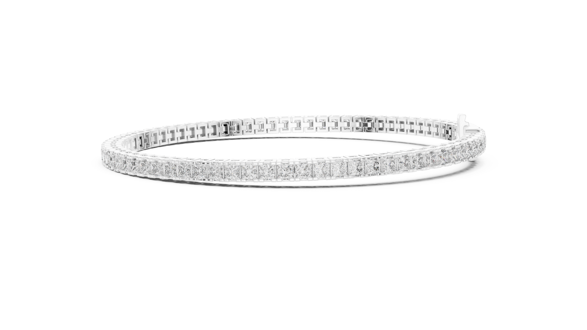 Luxury Princess-Cut Lab-Grown Diamond Tennis Bracelet