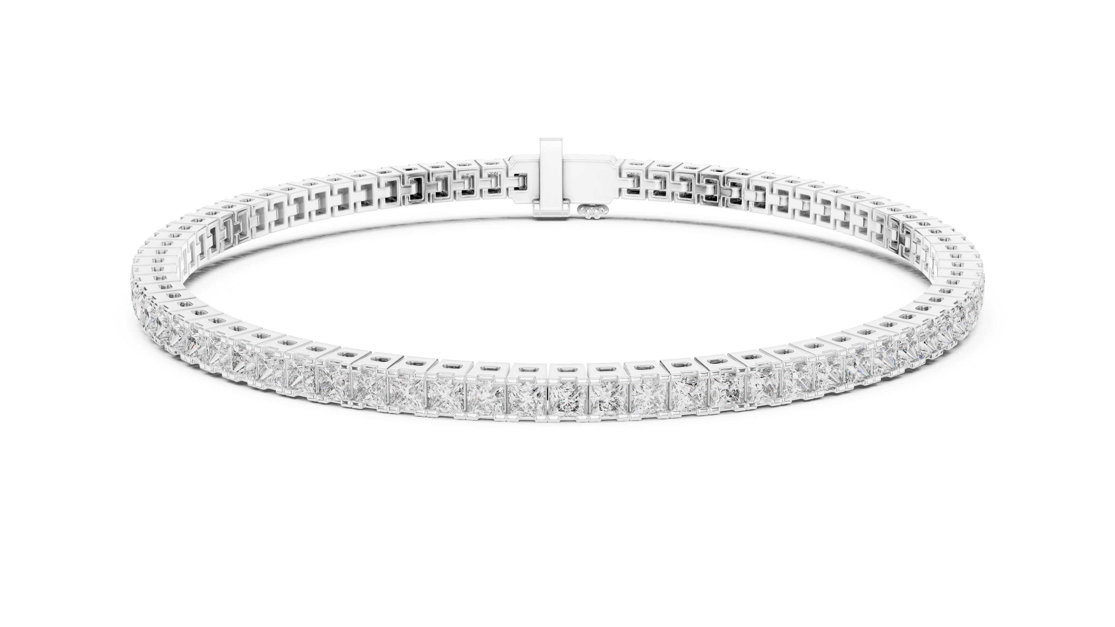 Luxury Princess-Cut Lab-Grown Diamond Tennis Bracelet