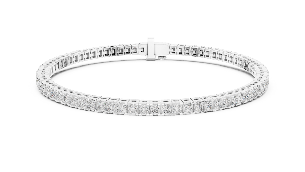 Luxury Princess-Cut Lab-Grown Diamond Tennis Bracelet