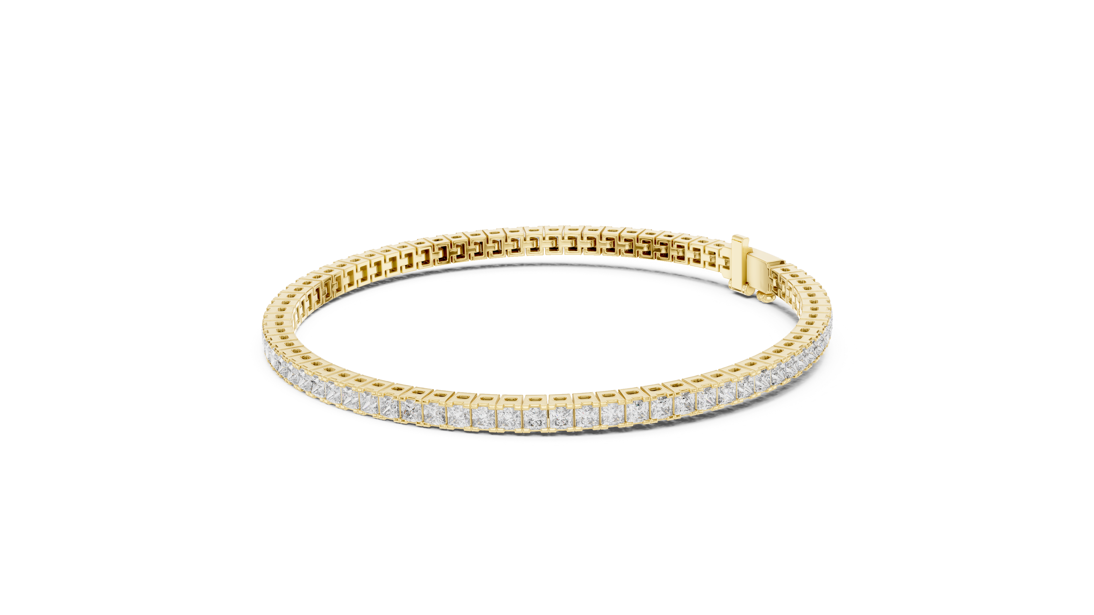 Luxury Princess-Cut Lab-Grown Diamond Tennis Bracelet