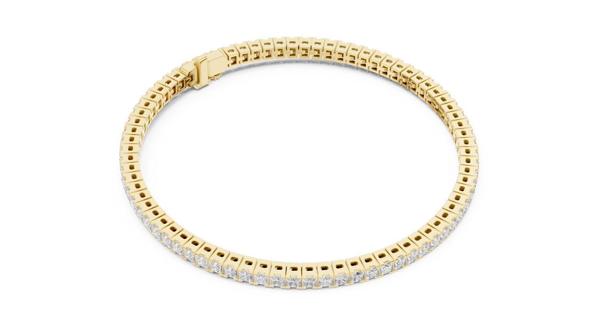 Luxury Princess-Cut Lab-Grown Diamond Tennis Bracelet