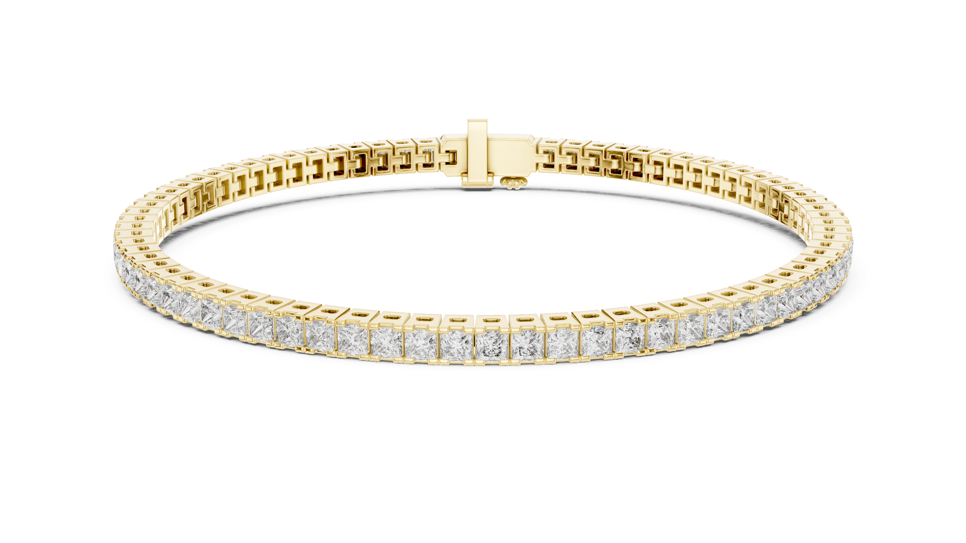 Luxury Princess-Cut Lab-Grown Diamond Tennis Bracelet
