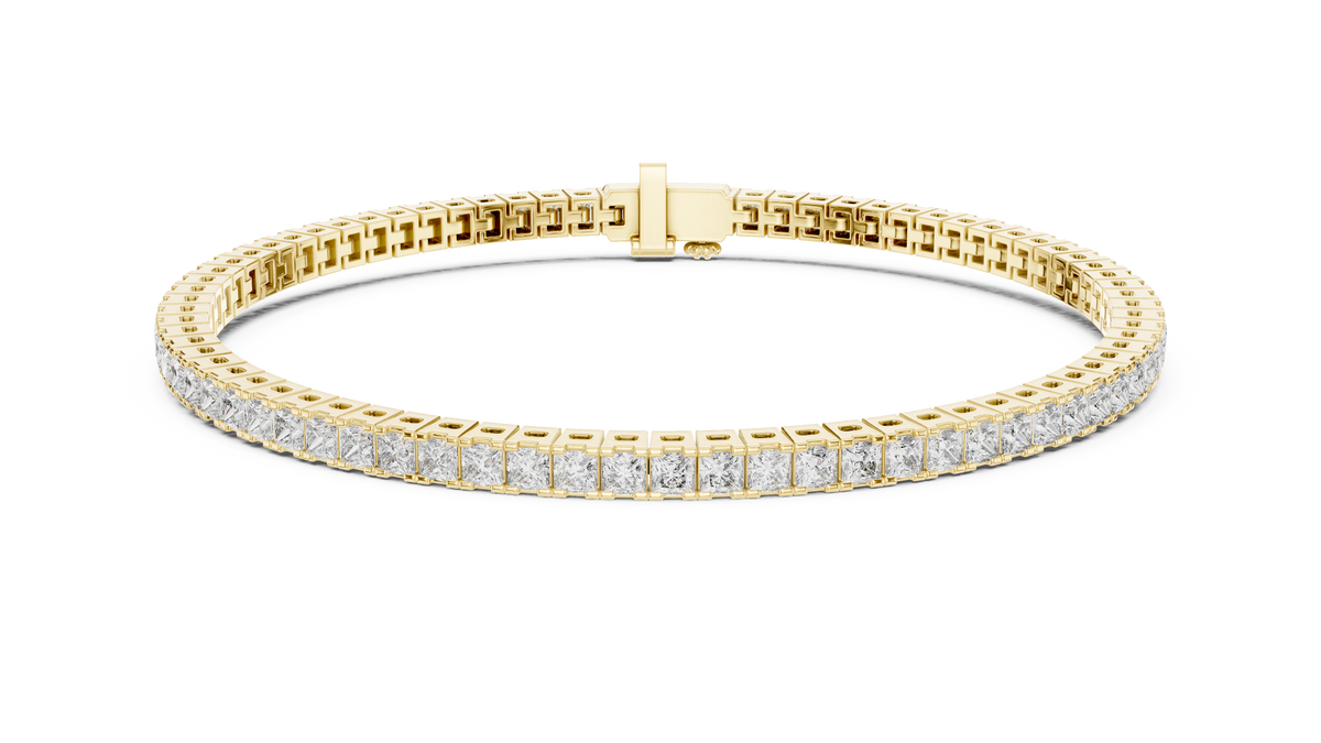 Luxury Princess-Cut Lab-Grown Diamond Tennis Bracelet