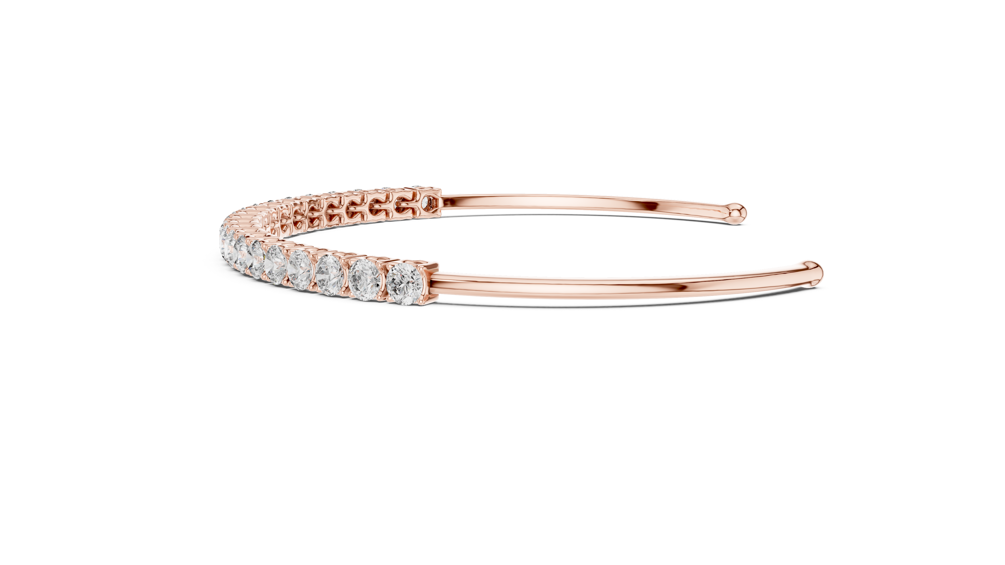 Luxury Round Lab-Grown Diamond Open Cuff Bracelet