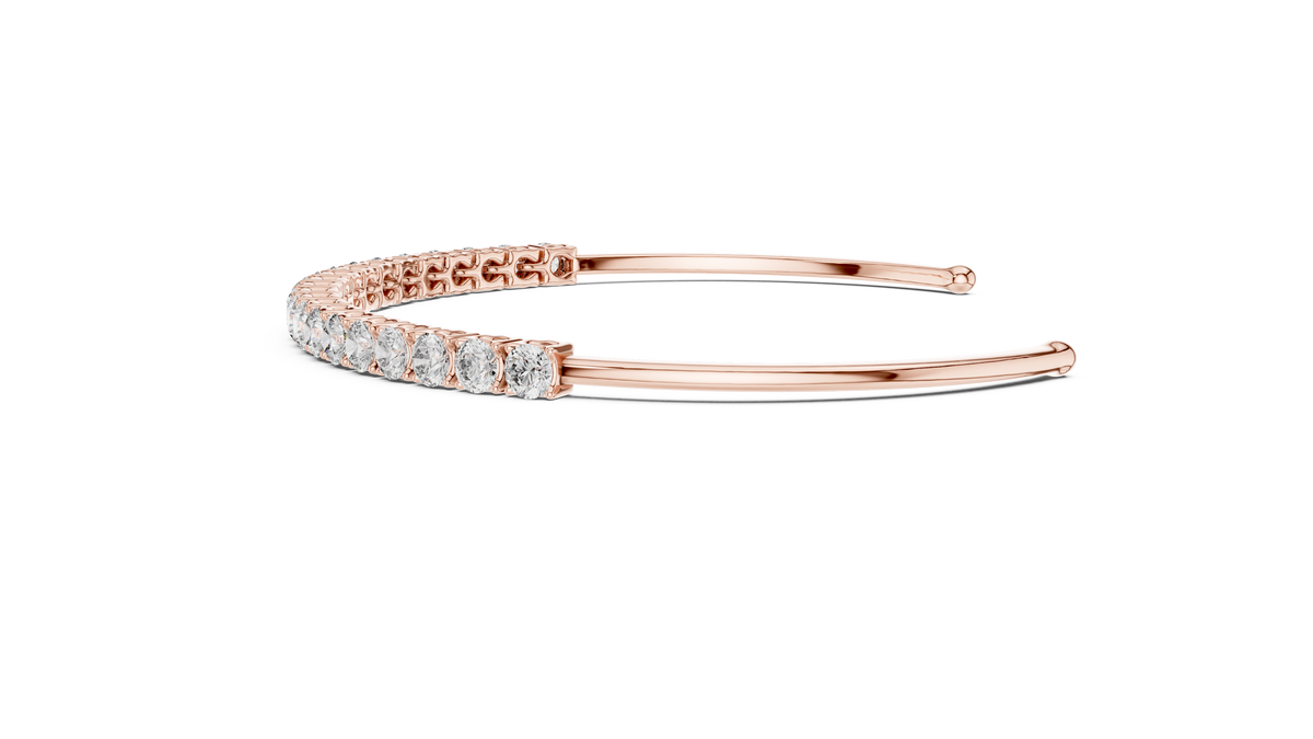 Luxury Round Lab-Grown Diamond Open Cuff Bracelet
