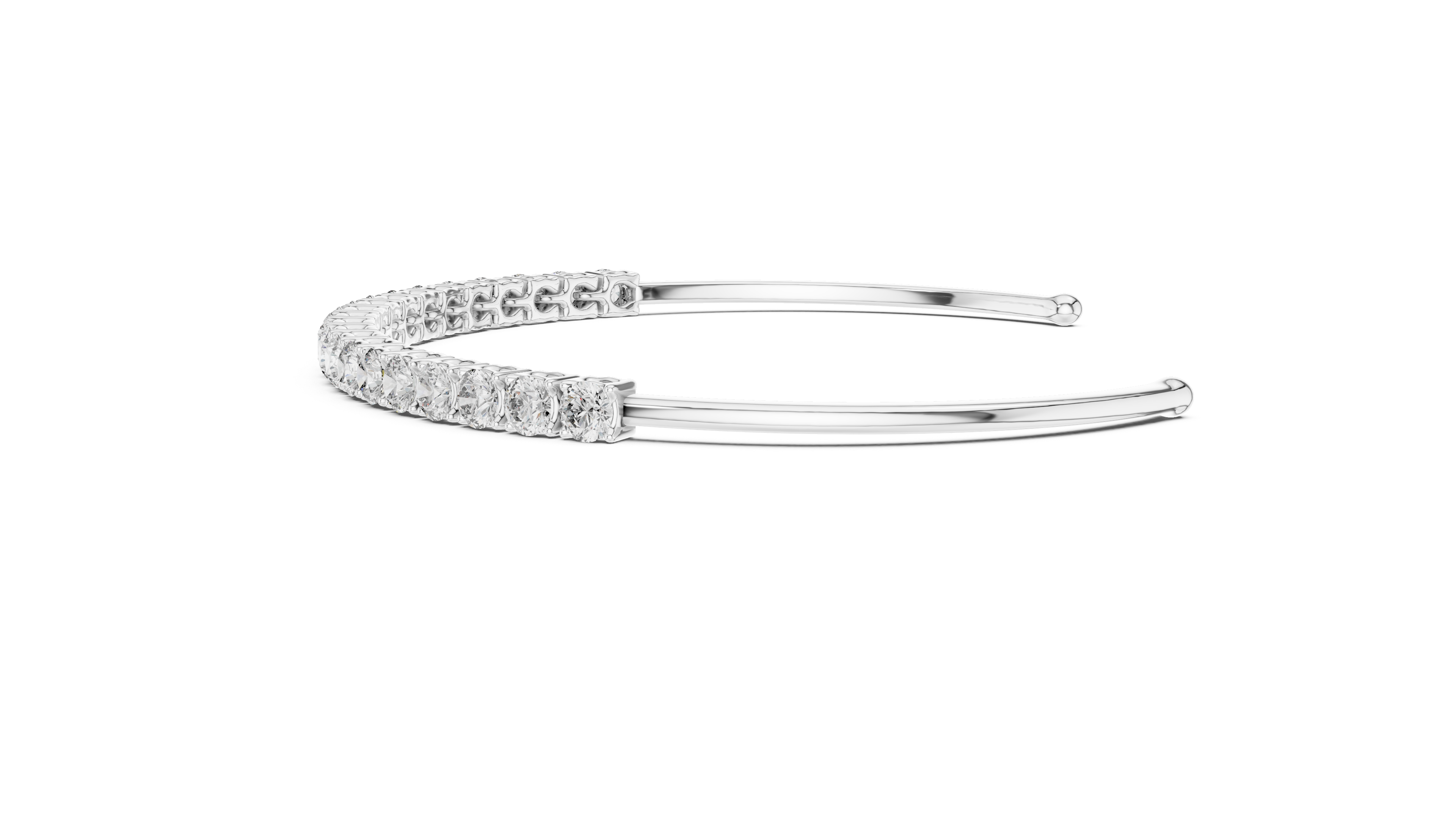 Luxury Round Lab-Grown Diamond Open Cuff Bracelet