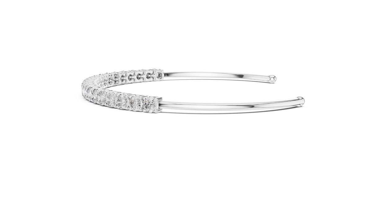 Luxury Round Lab-Grown Diamond Open Cuff Bracelet