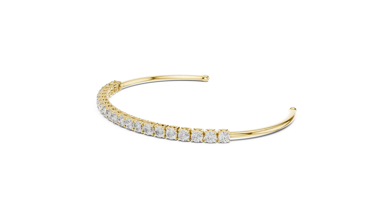 Luxury Round Lab-Grown Diamond Open Cuff Bracelet