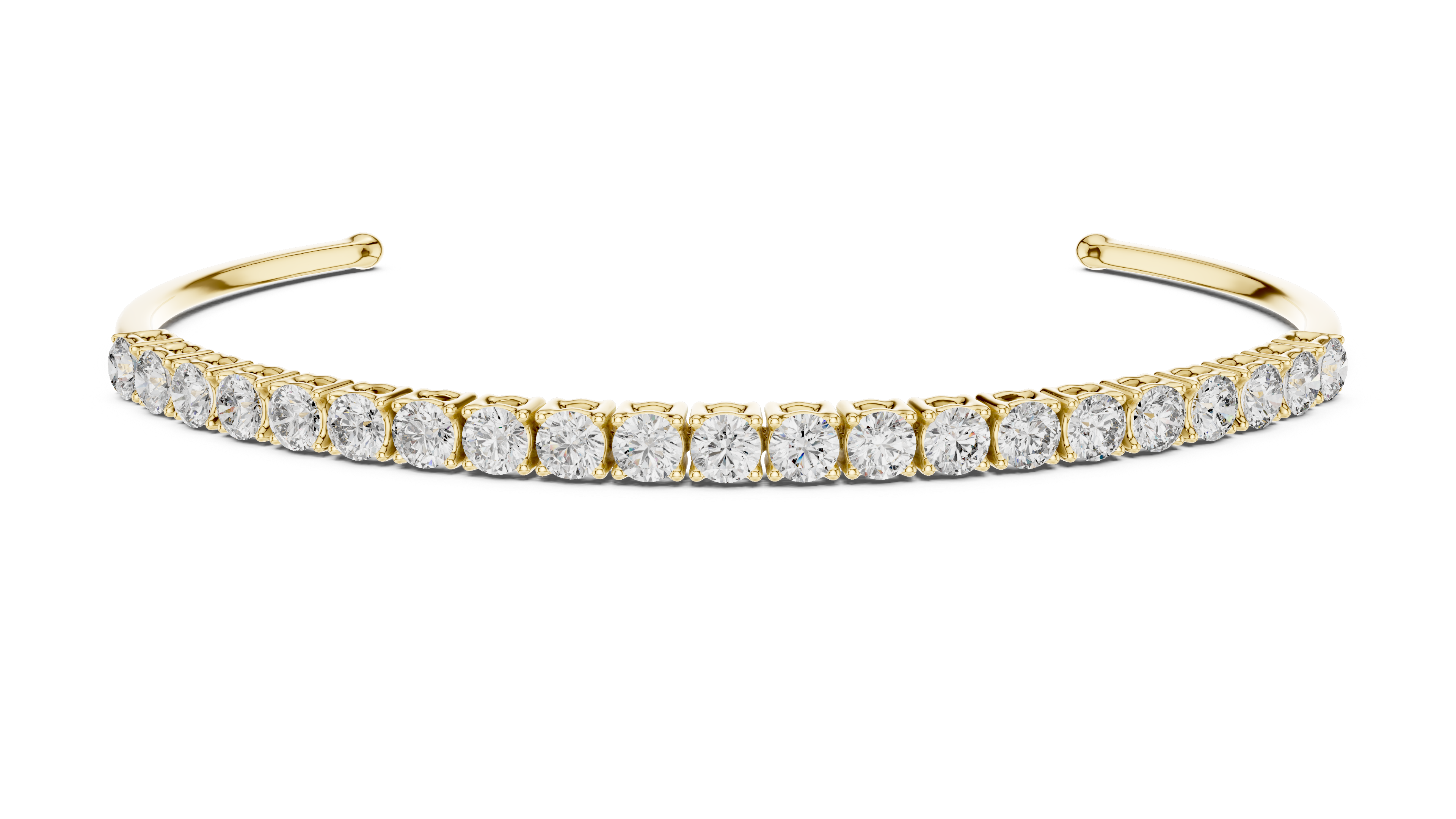 Luxury Round Lab-Grown Diamond Open Cuff Bracelet