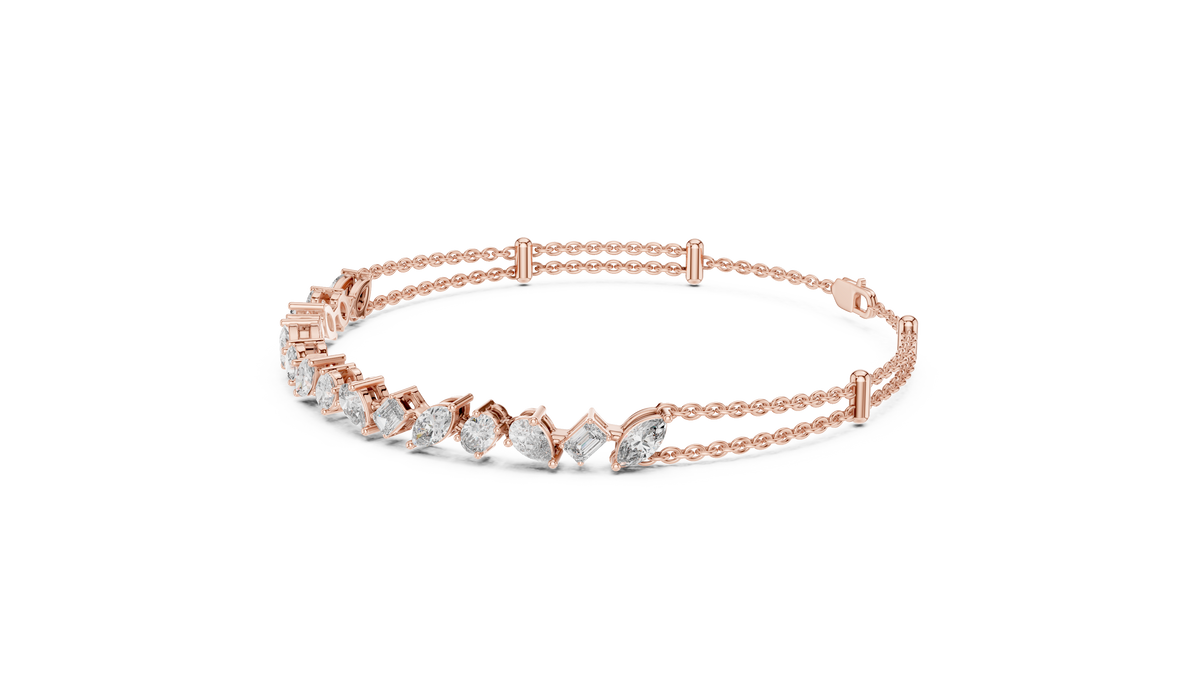 Luxury Lab-Grown Diamond Bracelet in 14K Gold Finish