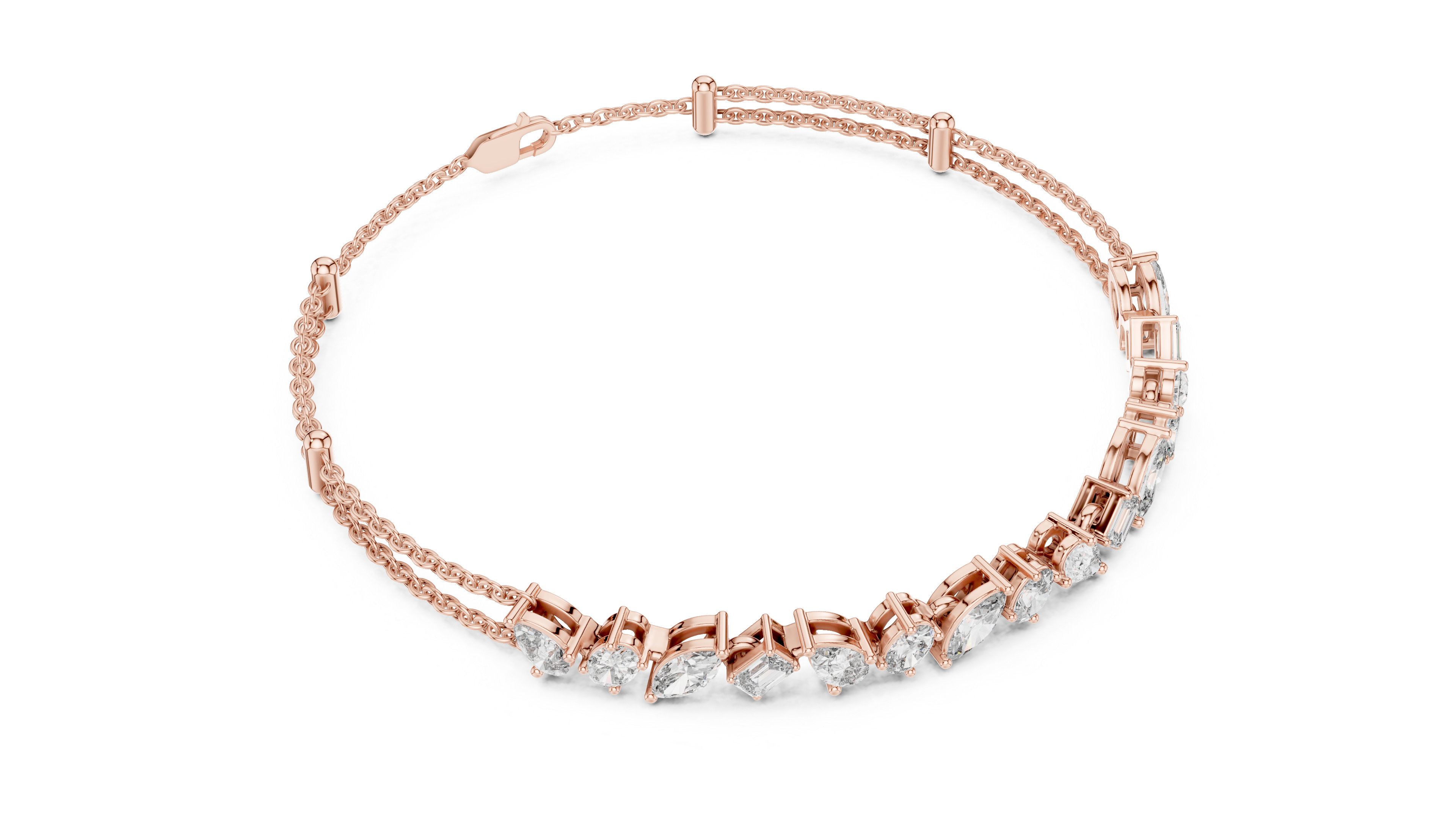 Luxury Lab-Grown Diamond Bracelet in 14K Gold Finish
