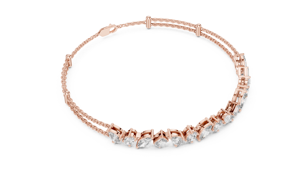 Luxury Lab-Grown Diamond Bracelet in 14K Gold Finish