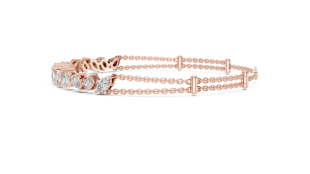 Luxury Lab-Grown Diamond Bracelet in 14K Gold Finish