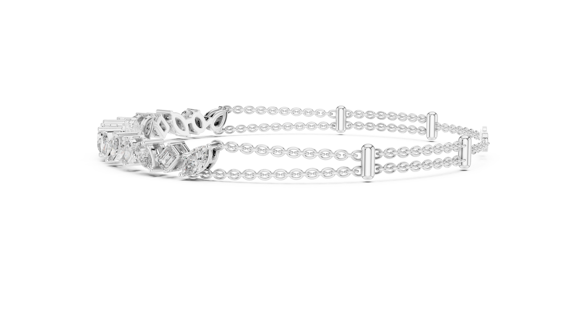 Luxury Lab-Grown Diamond Bracelet in 14K Gold Finish