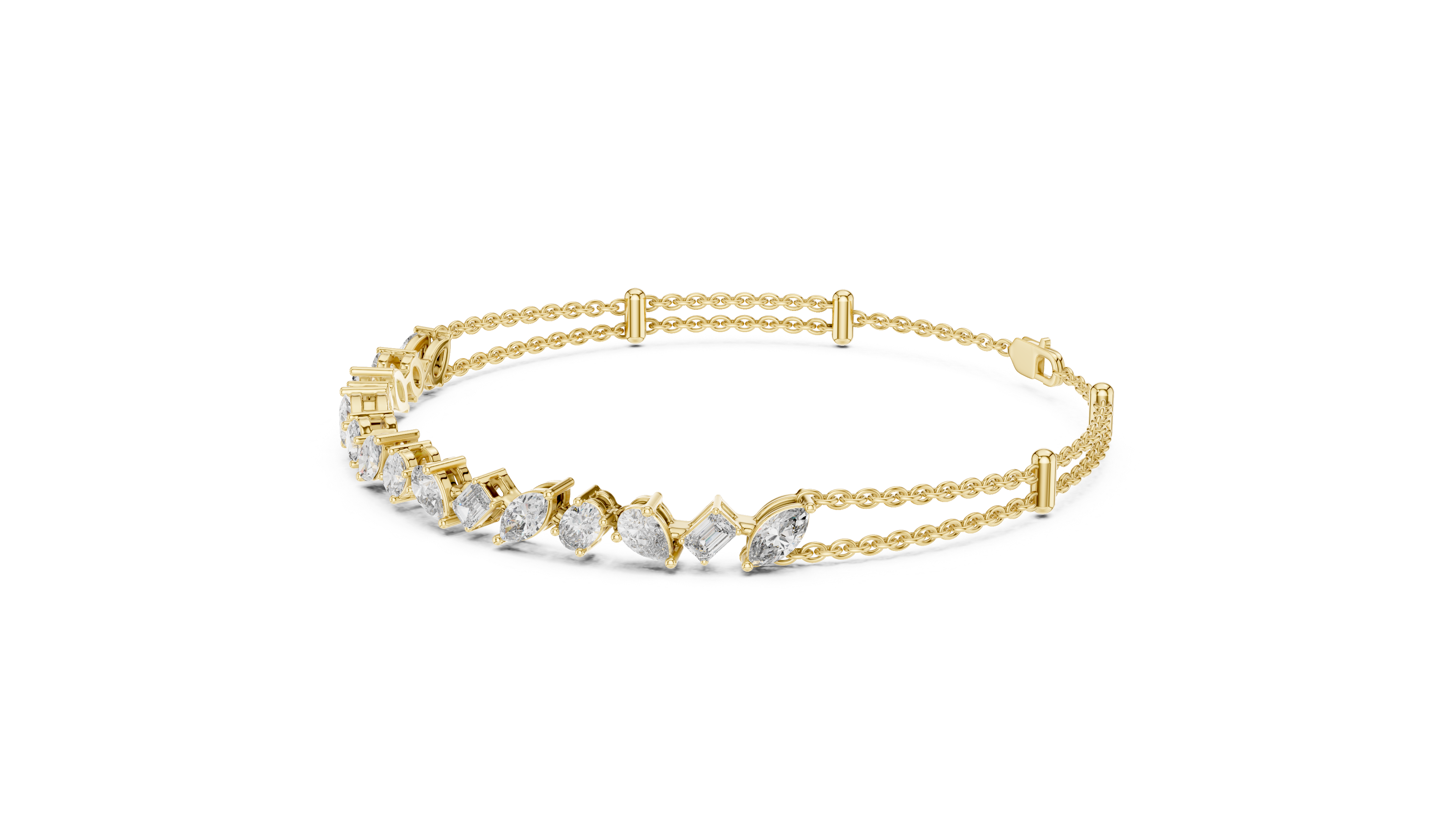 Luxury Lab-Grown Diamond Bracelet in 14K Gold Finish