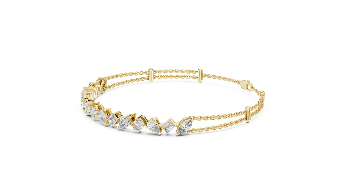 Luxury Lab-Grown Diamond Bracelet in 14K Gold Finish