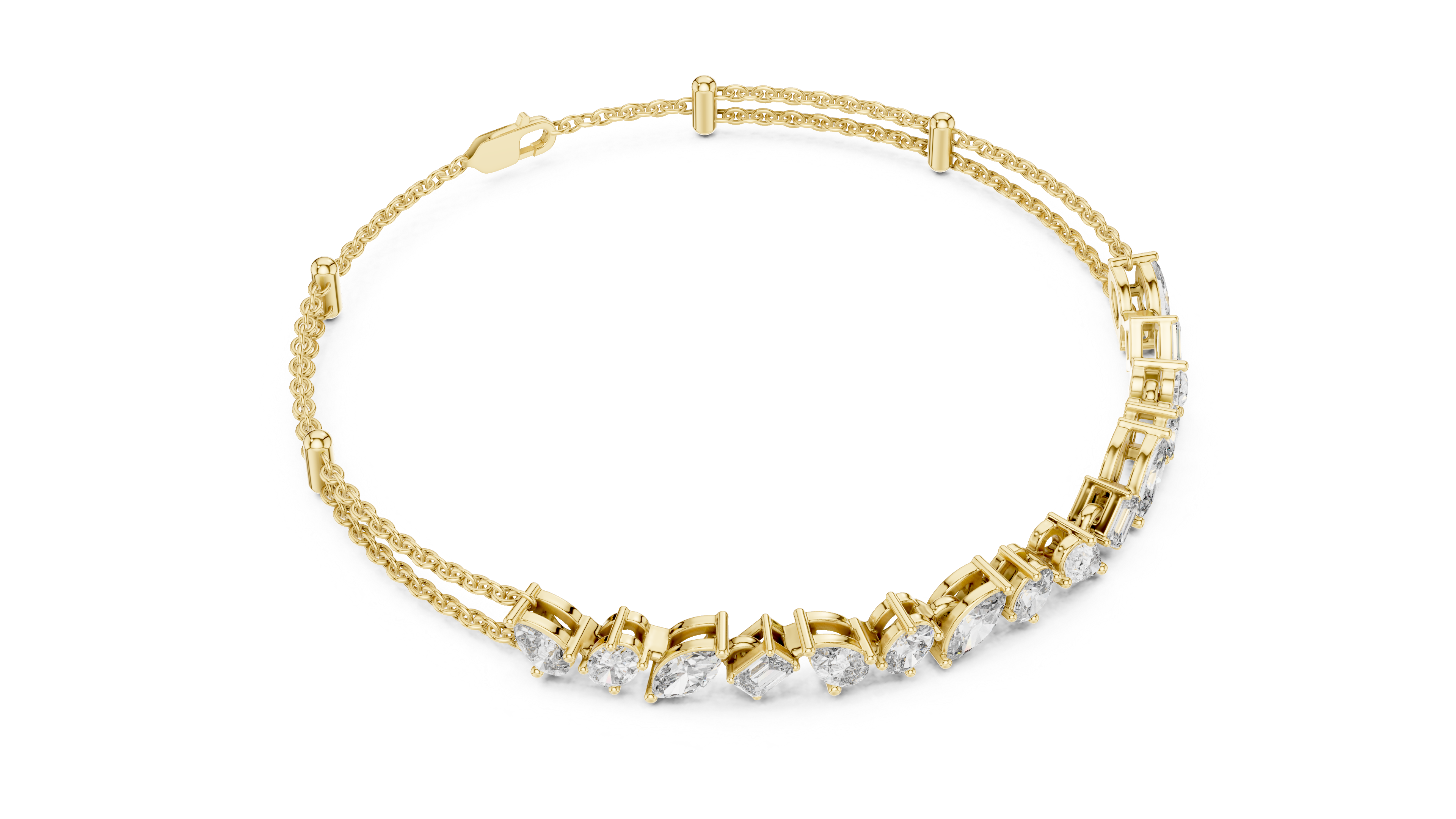 Luxury Lab-Grown Diamond Bracelet in 14K Gold Finish