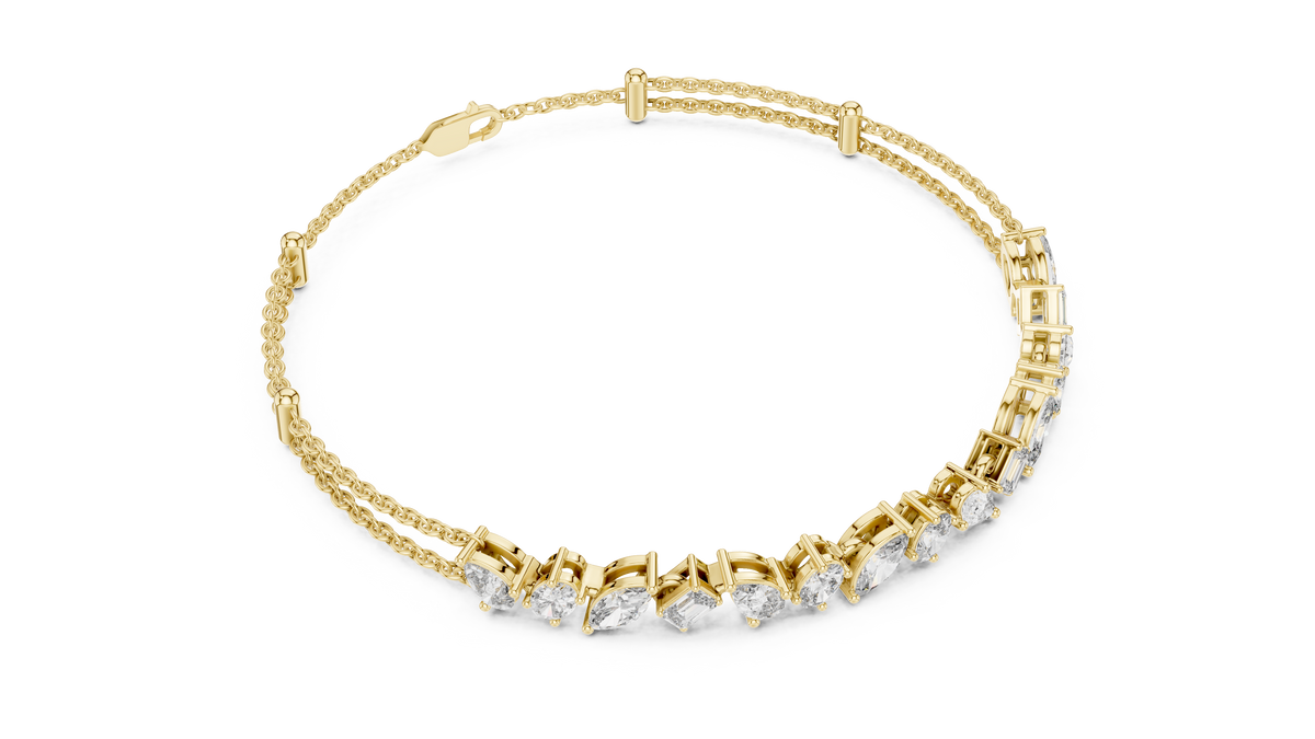 Luxury Lab-Grown Diamond Bracelet in 14K Gold Finish