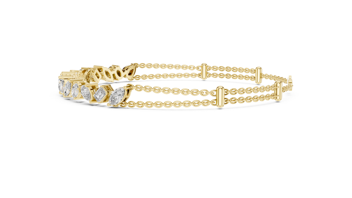Luxury Lab-Grown Diamond Bracelet in 14K Gold Finish