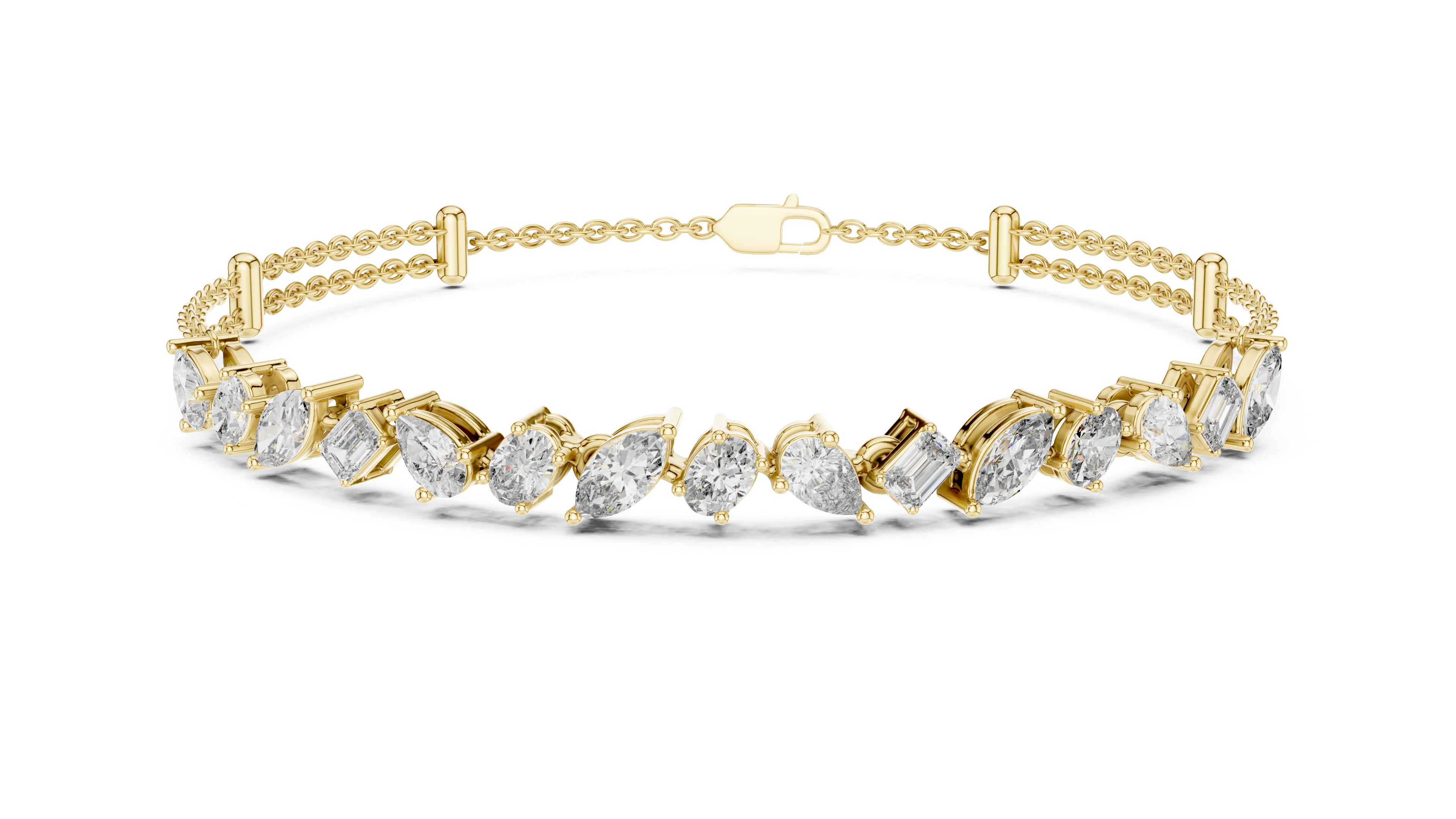 Luxury Lab-Grown Diamond Bracelet in 14K Gold Finish