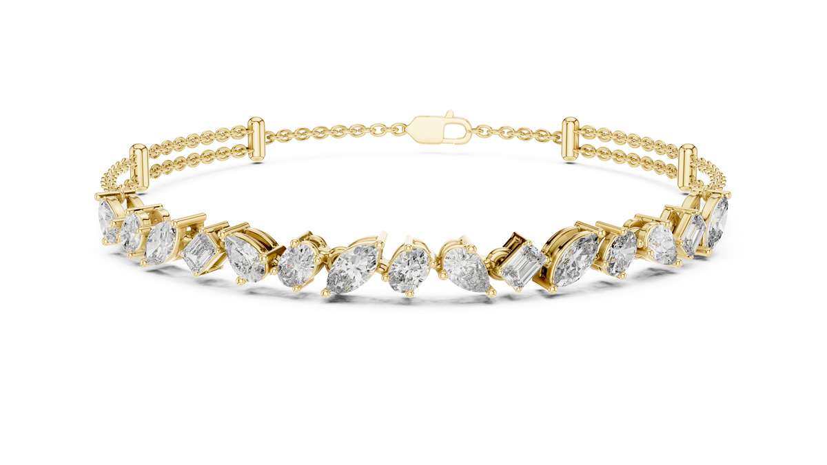Luxury Lab-Grown Diamond Bracelet in 14K Gold Finish