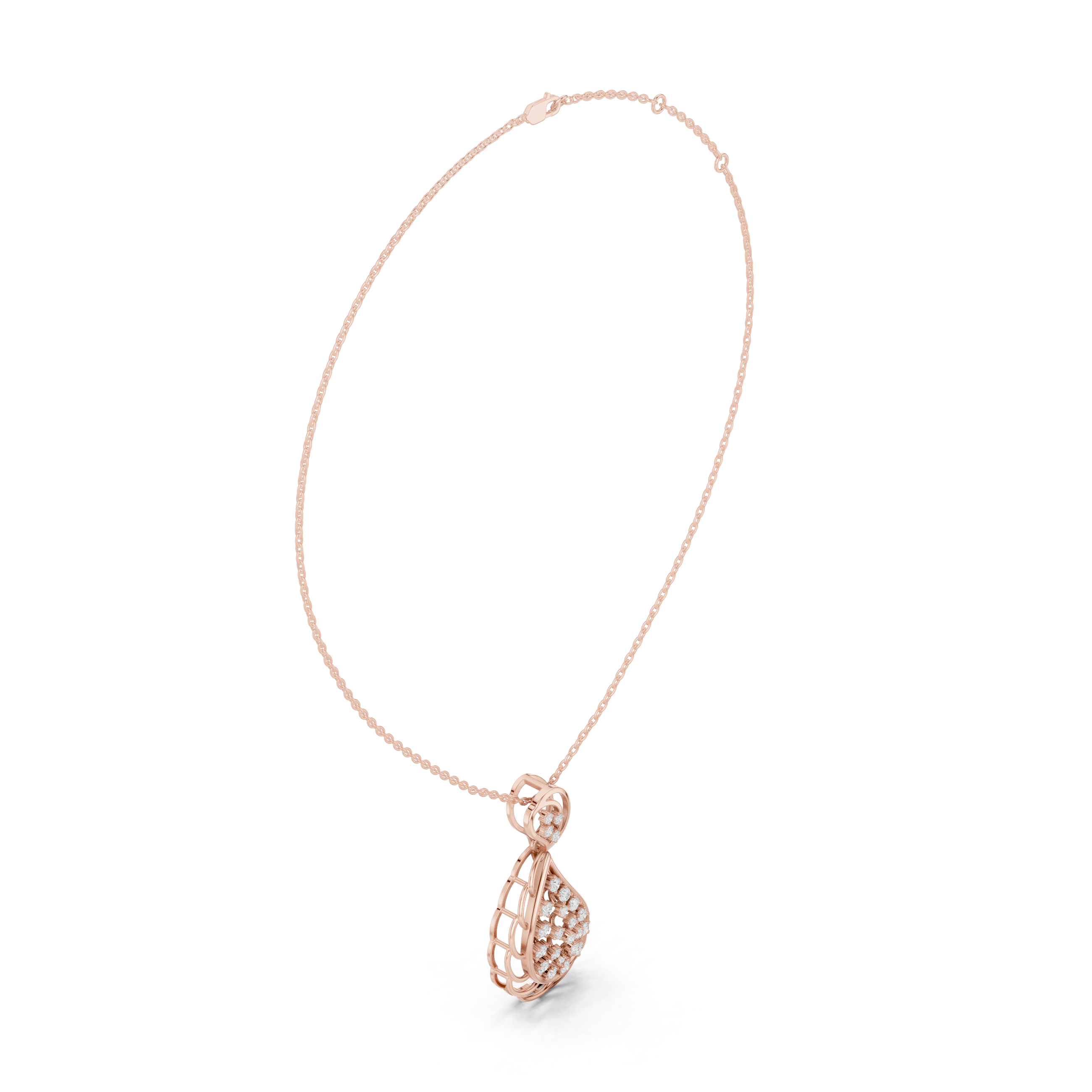Luxury Teardrop Lab-Grown Diamond Pendant in 18K Rose Gold