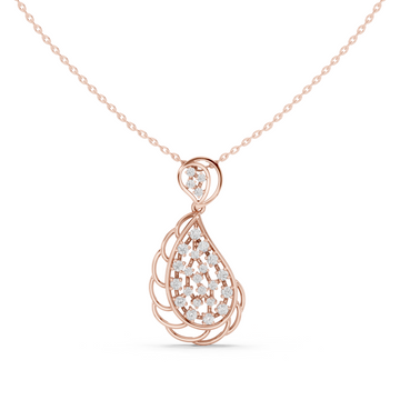 Luxury Teardrop Lab-Grown Diamond Pendant in 18K Rose Gold
