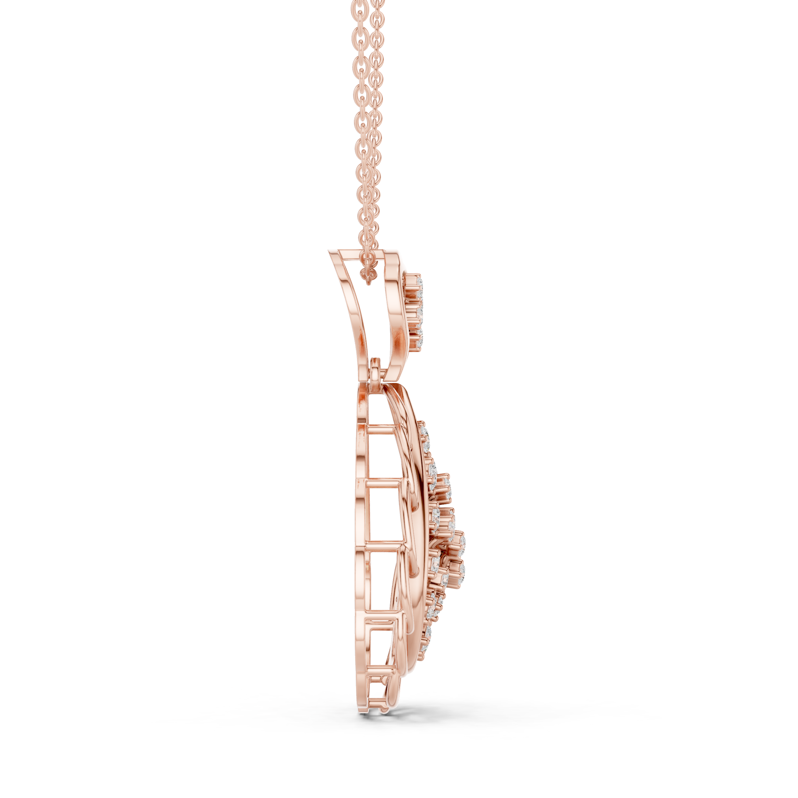Luxury Teardrop Lab-Grown Diamond Pendant in 18K Rose Gold
