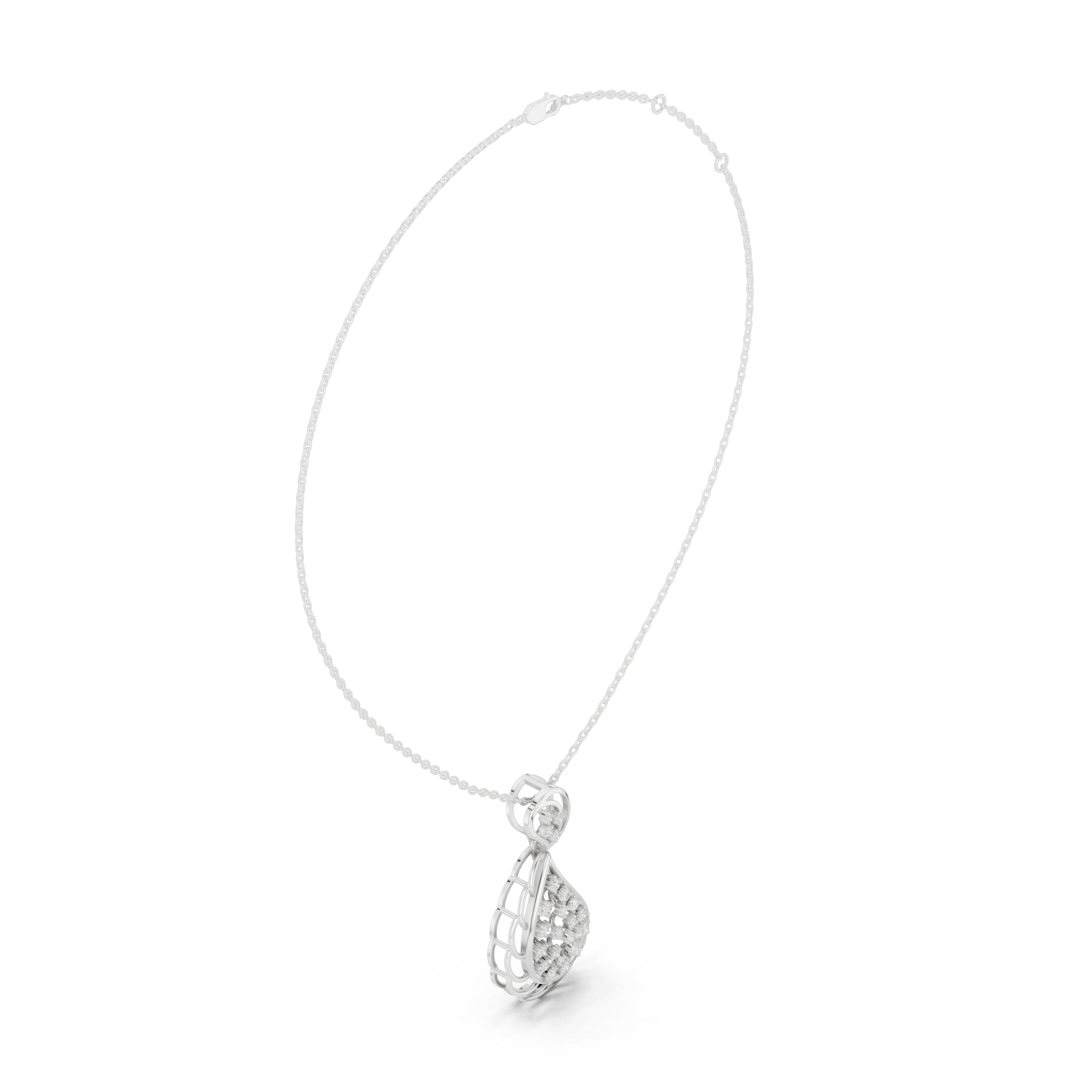 Luxury Teardrop Lab-Grown Diamond Pendant in 18K Rose Gold