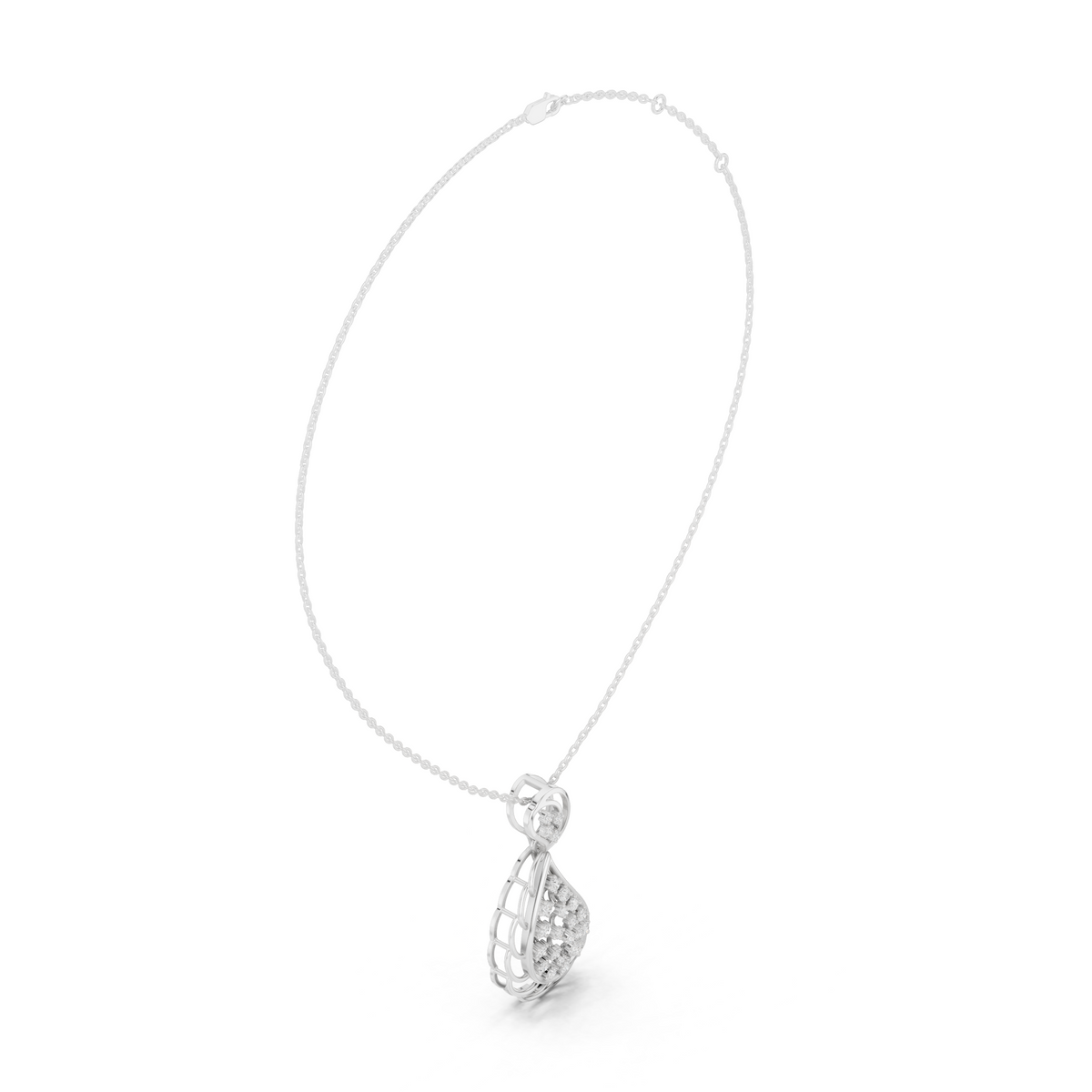 Luxury Teardrop Lab-Grown Diamond Pendant in 18K Rose Gold