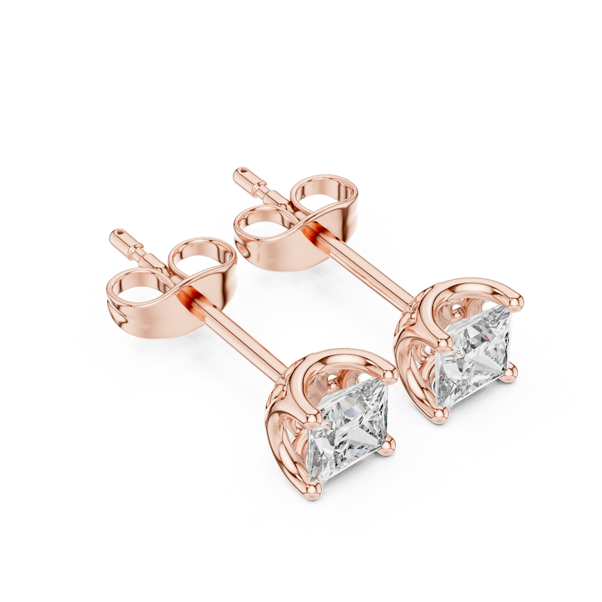 Princess Cut Diamond Stud Earrings