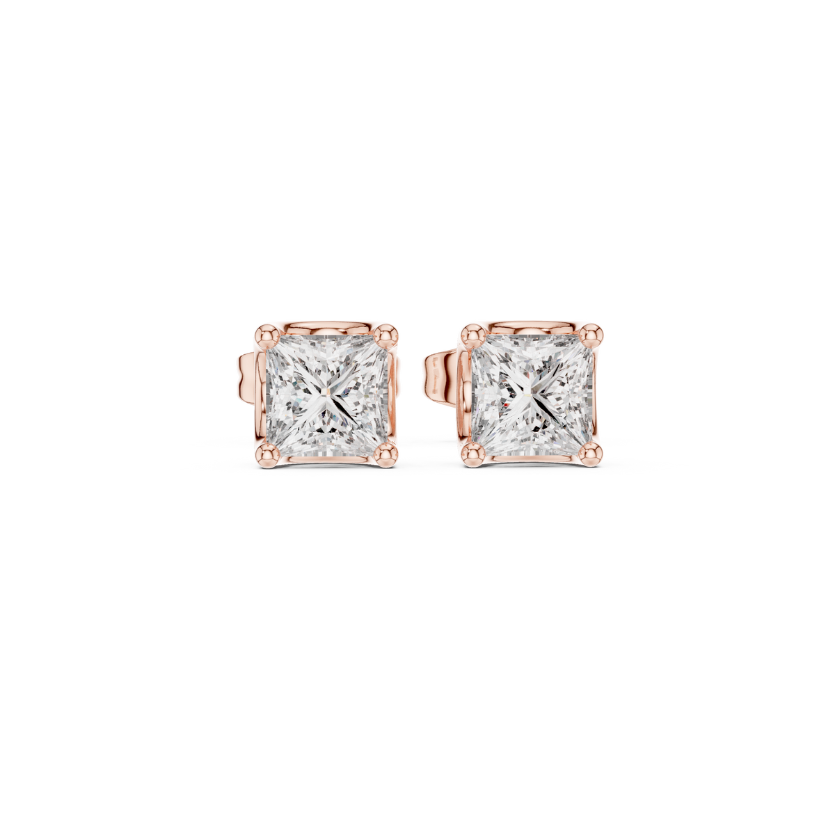 Princess Cut Diamond Stud Earrings
