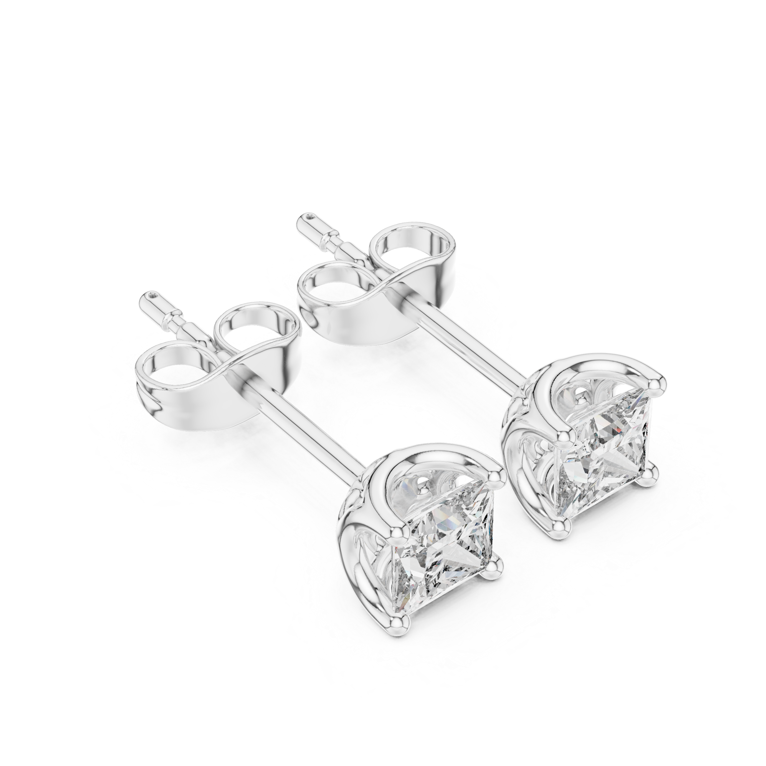 Princess Cut Diamond Stud Earrings